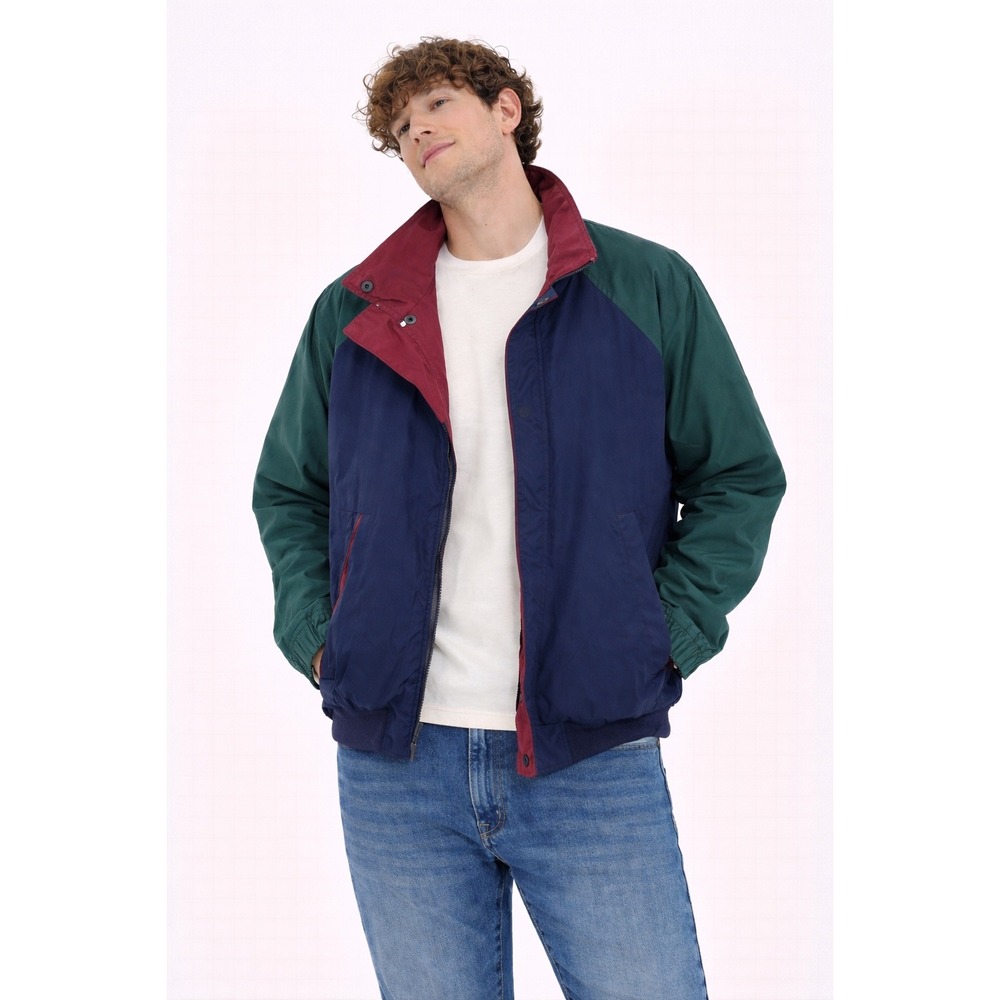 Ocean Pacific Sailing Jacket Mens XL‎ Navy Green Colorblock Vintage Windbreaker
